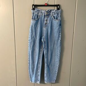 Zara Jeans Blue Denim Size 2 High Waist Y2K Coast Grandma Cottagecore Clean Girl